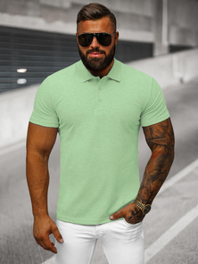 Tricou polo bărbați verde-mentă OZONEE JS/8T80/153Z