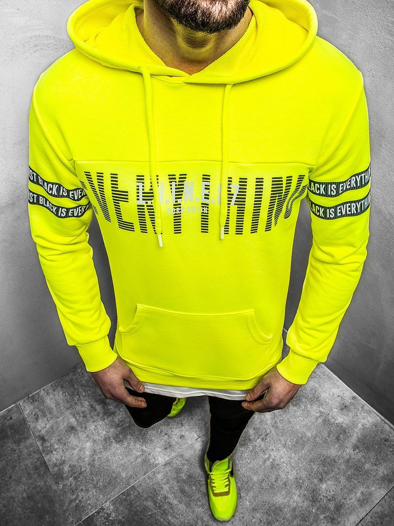 Hanorac cu glugă neon galben OZONEE MACH/3123Z