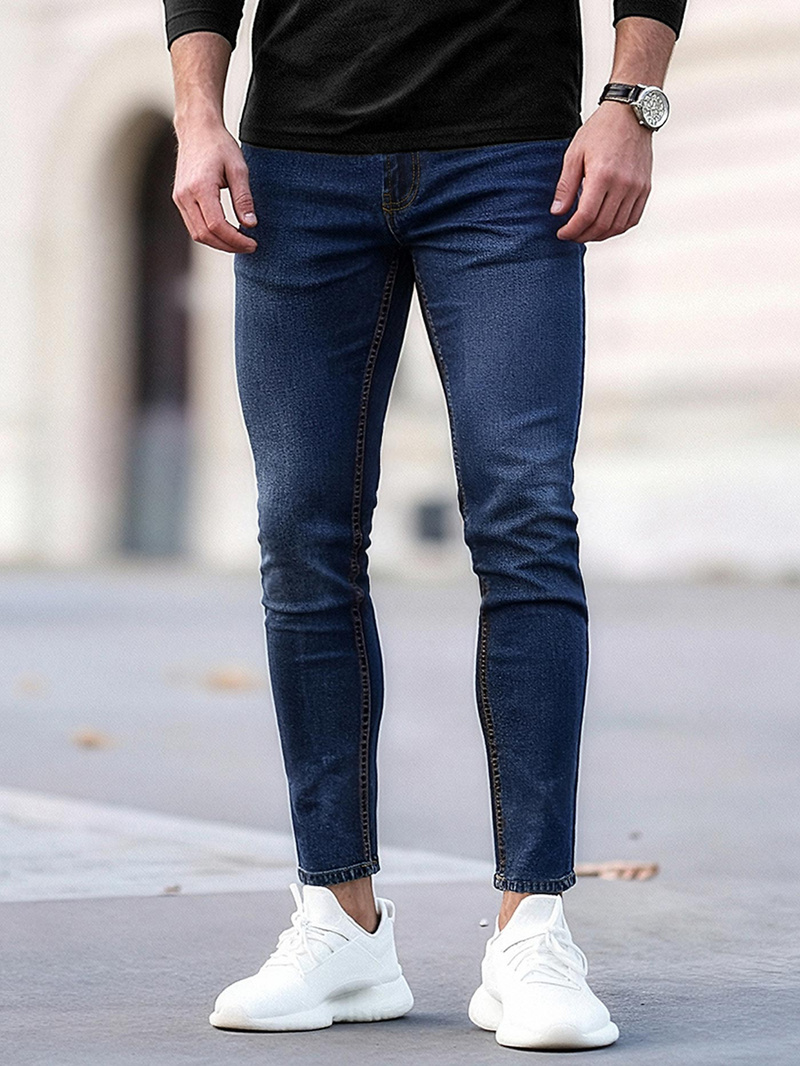 Blugi bărbaţi albaștri închis OZONEE O/JK2951Z