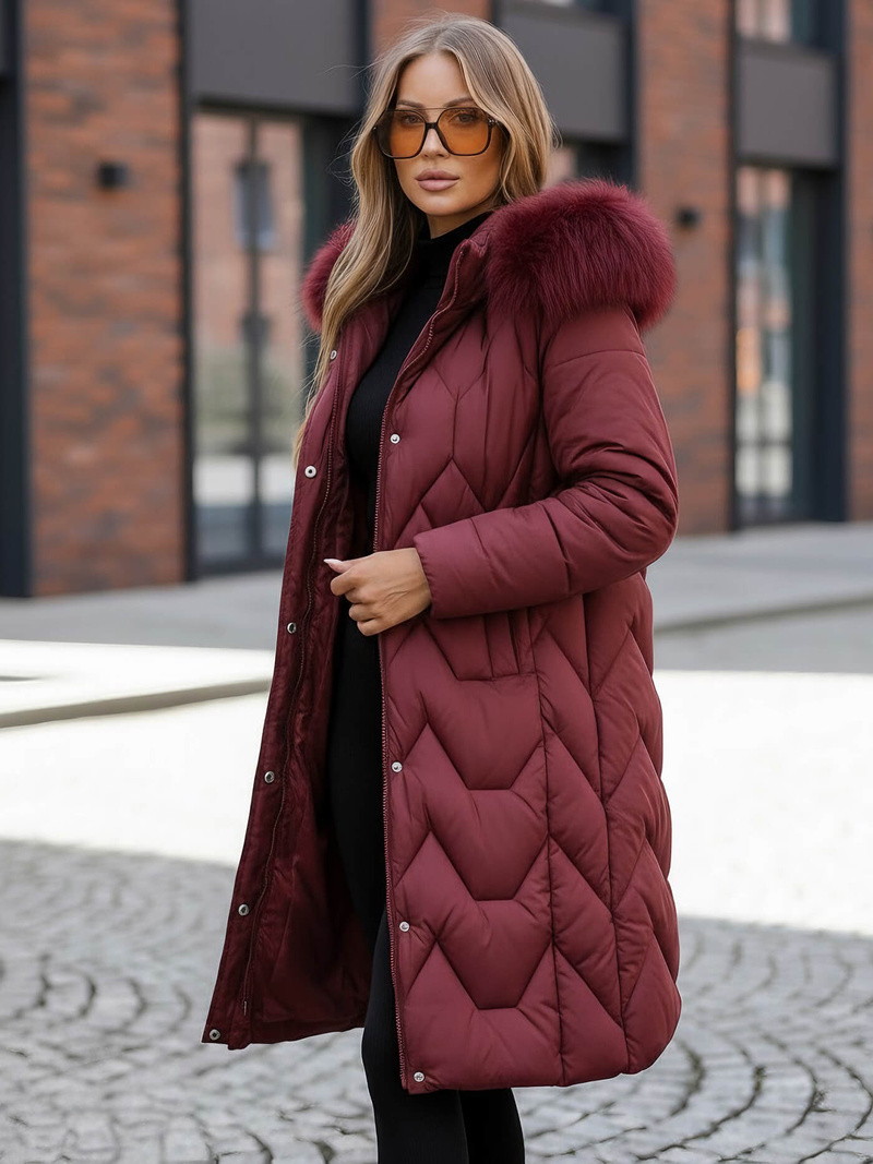 Geacă de iarnă damă bordo OZONEE JS/5M3229/1