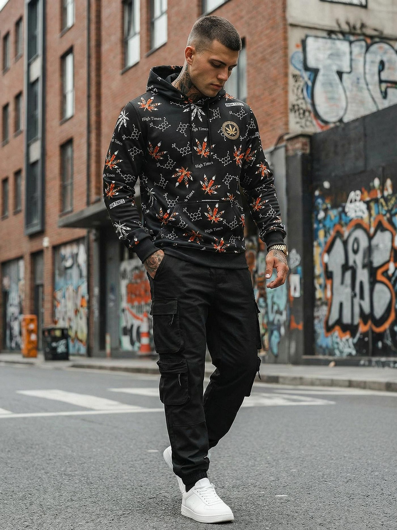 Hanorac bărbați negru OZONEE O/B266Z