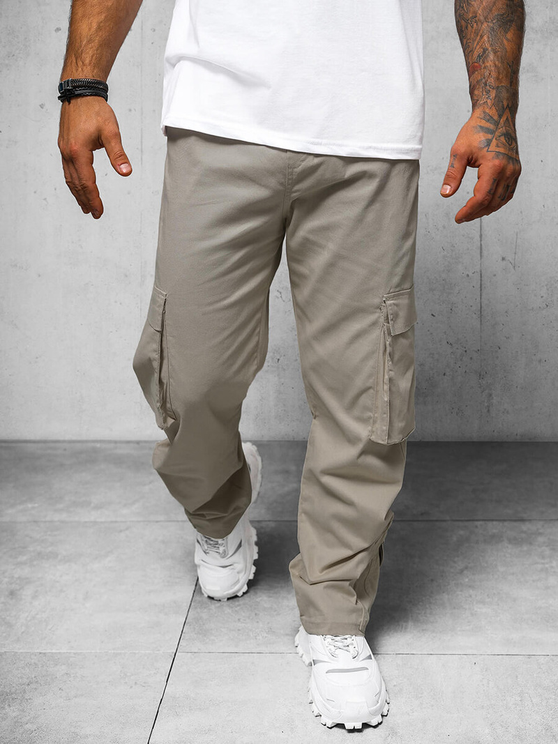Pantaloni cargo relaxed bărbaţi gri OZONEE O/G3016Z