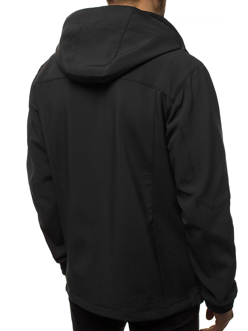 Jachetă bărbați SOFTSHELL neagră-galben OZONEE GE/12269Z