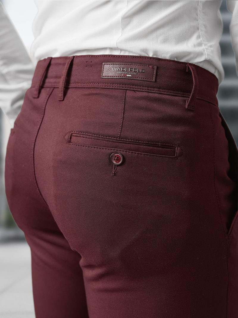 Pantaloni chino bărbați bordo OZONEE V/5100