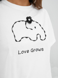 Tricou femei alb OZONEE JS/RJ77247