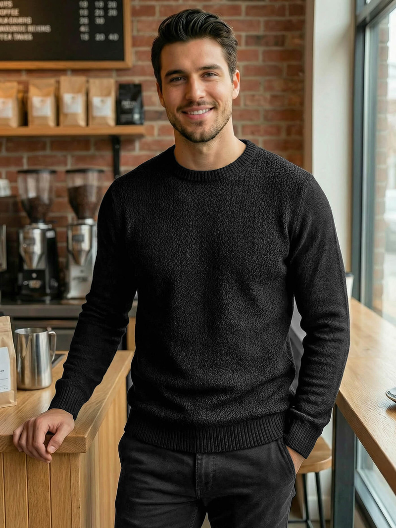 Pulover bărbați negru OZONEE JS/59B3607/3