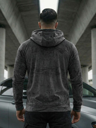 Hanorac bărbați din catifea antracit OZONEE JS/8B1168/6Z