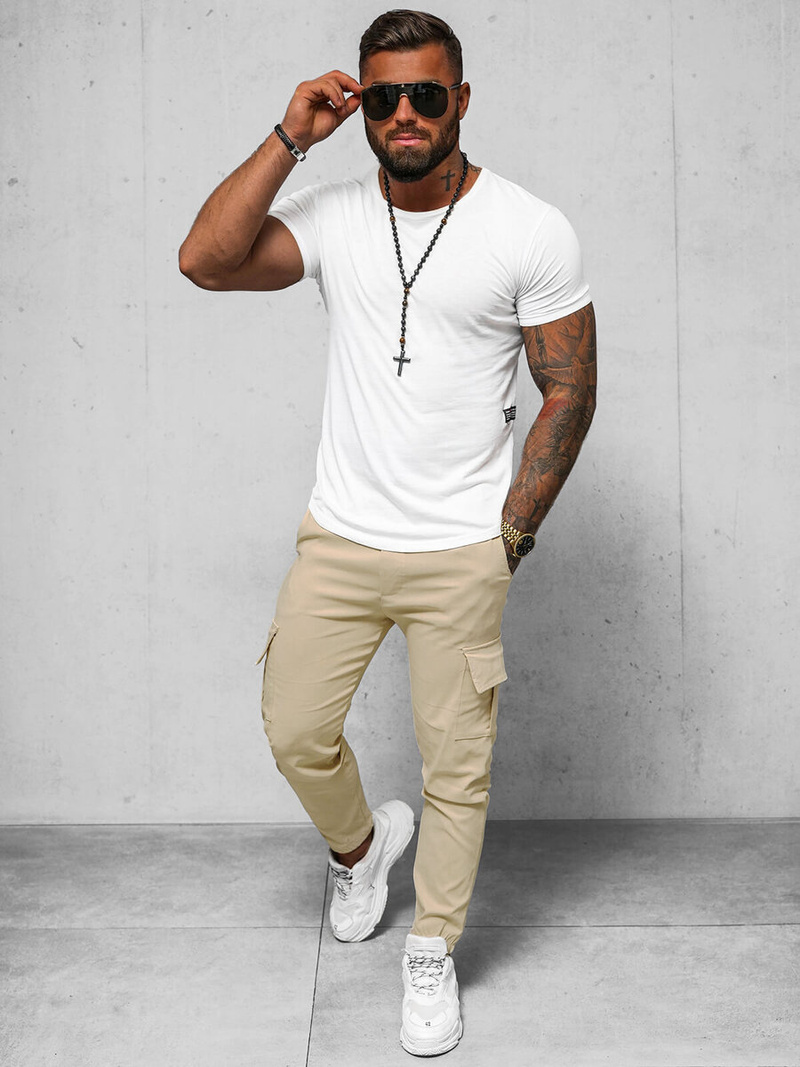 Pantaloni Chino Bărbaţi Bej OZONEE O/1404SP