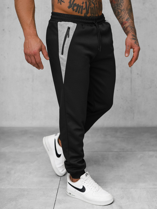 Pantaloni de trening bărbaţi negri OZONEE JS/15K1813/3