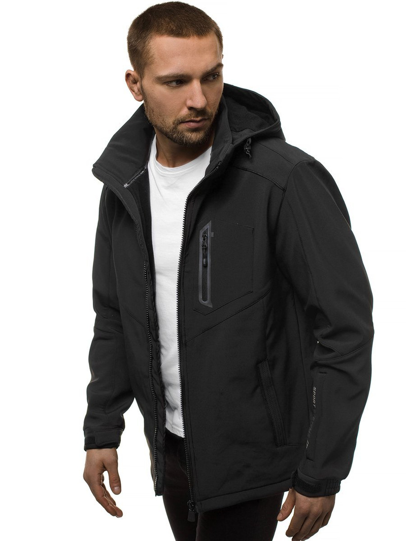 Jachetă bărbați SOFTSHELL neagră OZONEE GE/12259Z