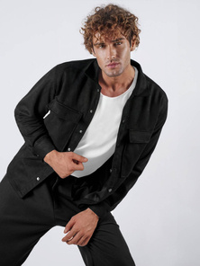 Cămașă bărbați neagră OZONEE O/GOM23039