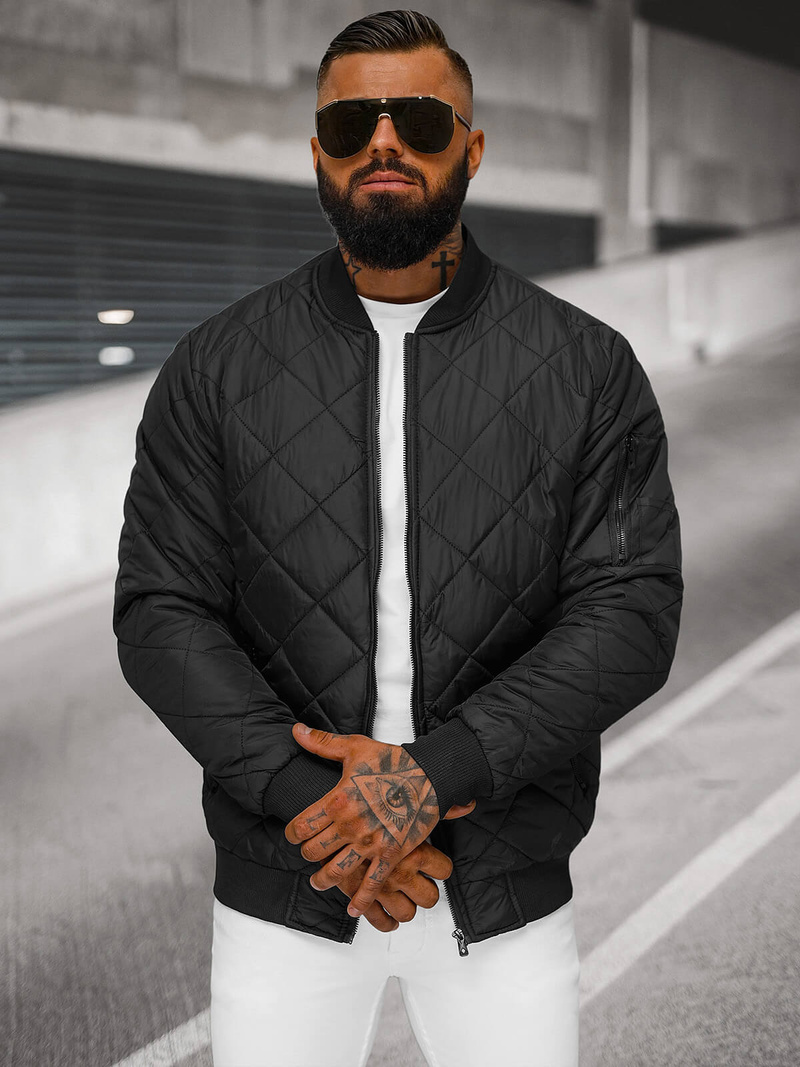 Jachetă bărbați neagră OZONEE JS/MY01Z