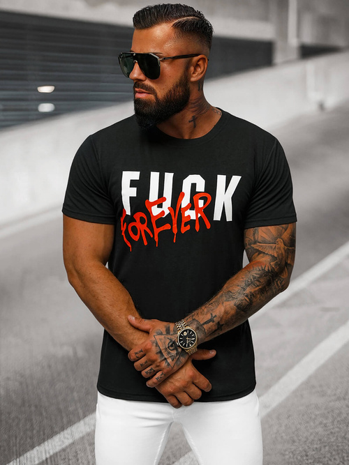 Tricou bărbați negru OZONEE O/T1267/3