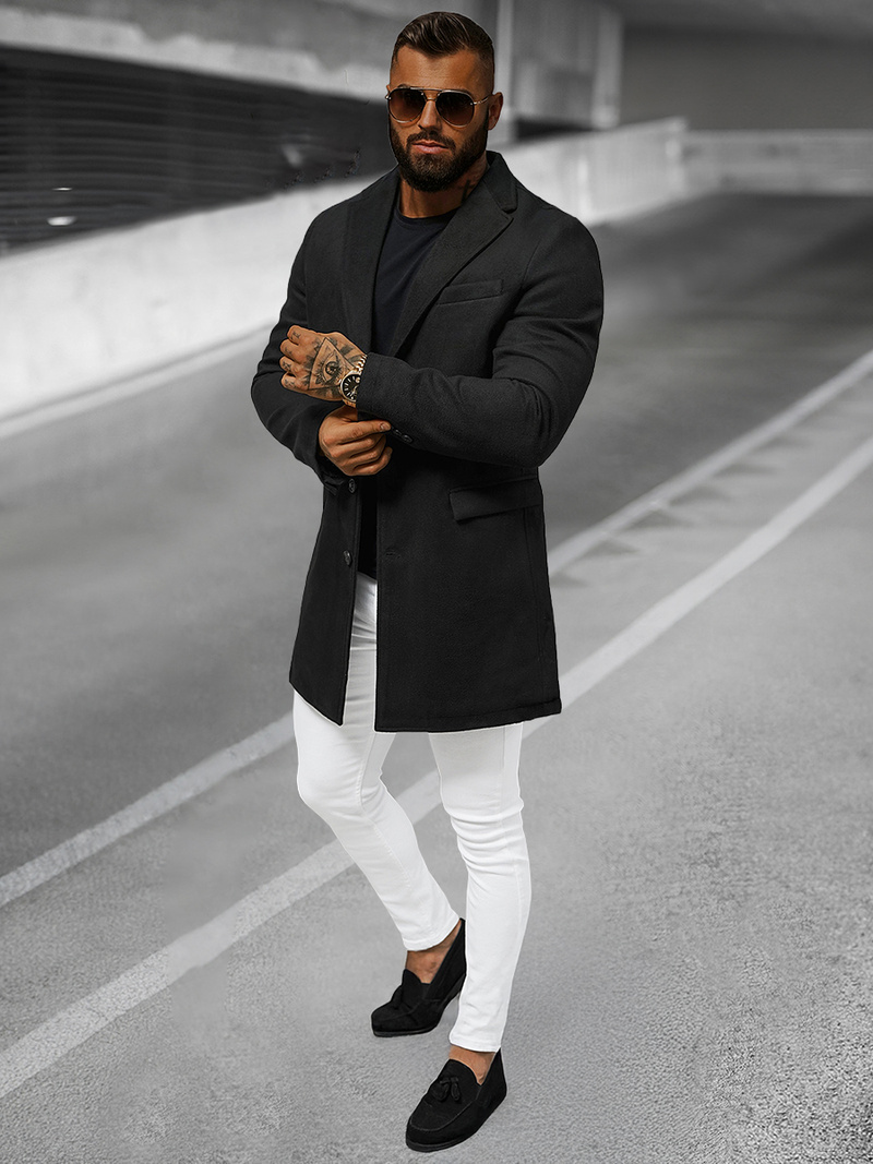 Palton bărbați negru OZONEE JB/1047Z