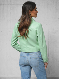 Geacă de piele pentru femei verde-mentă OZONEE O/G117