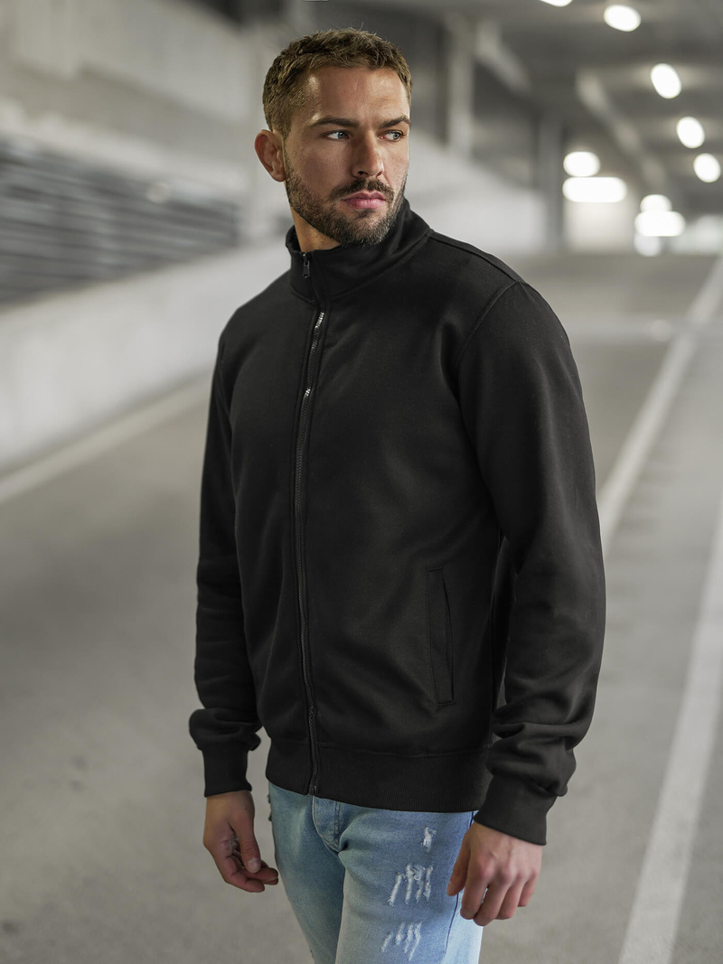 Bluză cu fermoar bărbați neagră OZONEE JS/2002Z