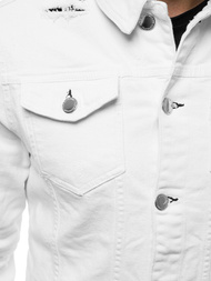 Geacă de blugi bărbați albă OZONEE G/602