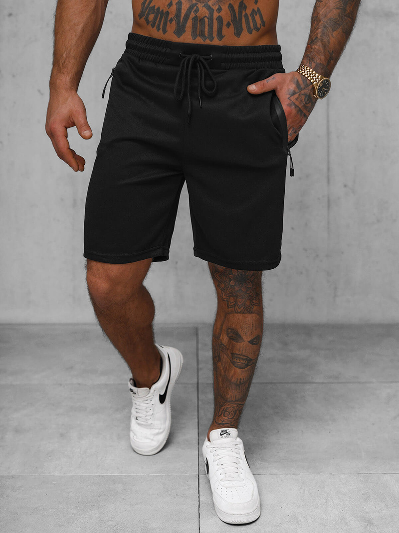Pantaloni scurți sport bărbați negri OZONEE JS/17K533/3