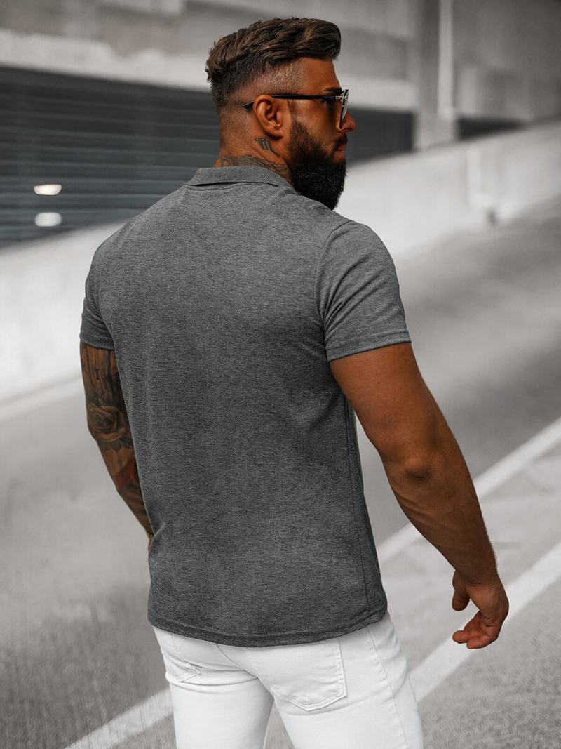 Tricou polo bărbați antracit OZONEE JS/8T80/5Z