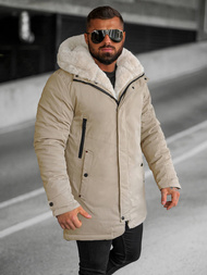 Geacă de iarnă parka bărbați bej OZONEE JS/22M319/62Z