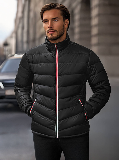 Jachetă de primăvară bărbați neagră OZONEE JS/SM71Z