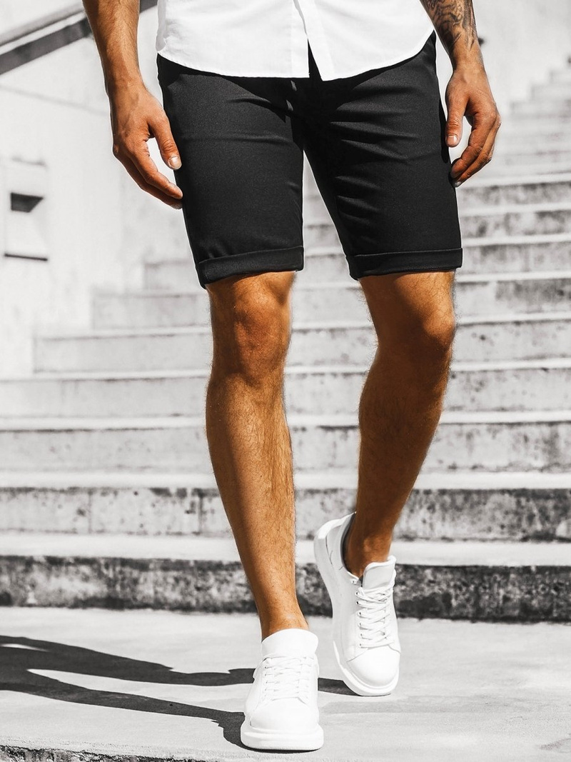 Pantaloni scurti chino bărbați negri OZONEE DJ/1001