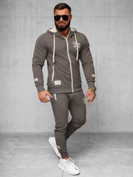 Compleu sport bărbaţi bej-gri OZONEE O/FF5032AB