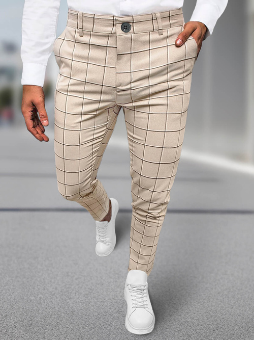 Pantaloni chino bărbaţi bej OZONEE DJ/5522Z