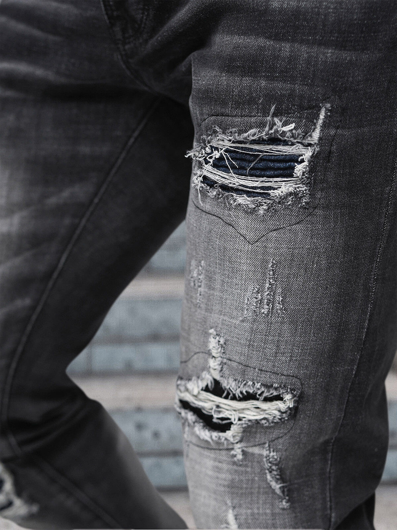 Blugi bărbaţi negri OZONEE NB/MP0075N