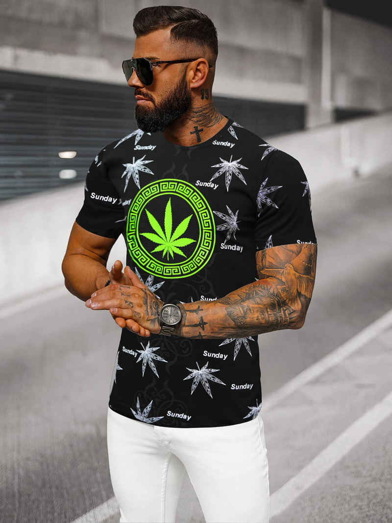 Tricou bărbați negru OZONEE O/T139/3