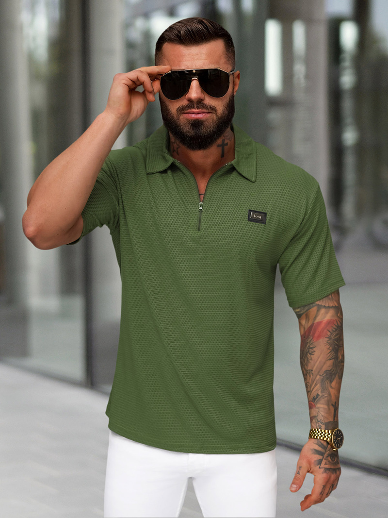 Tricou polo bărbați kaki OZONEE O/YN2/593