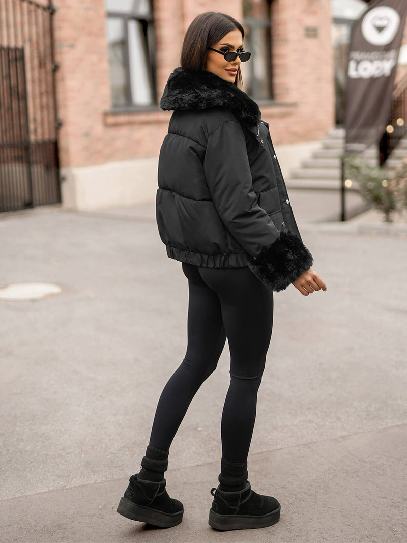 Geacă de iarnă damă neagră OZONEE O/H833