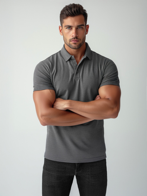 Tricou polo bărbați antracit OZONEE JS/8T80/5Z