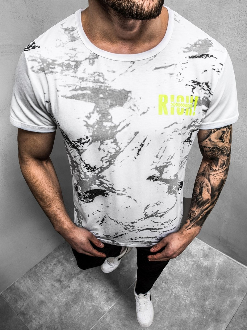 Tricou bărbați alb OZONEE JS/KS1976Z