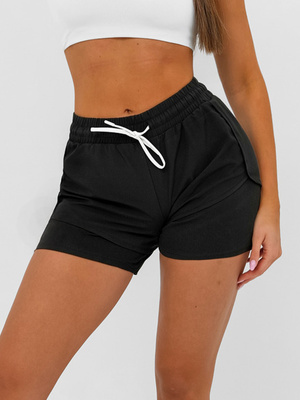 Pantaloni scurti sport pentru femei negri OZONEE JS/17K591/3