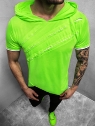 Tricou cu glugă pentru bărbați verde-neon OZONEE A/1185XZ 