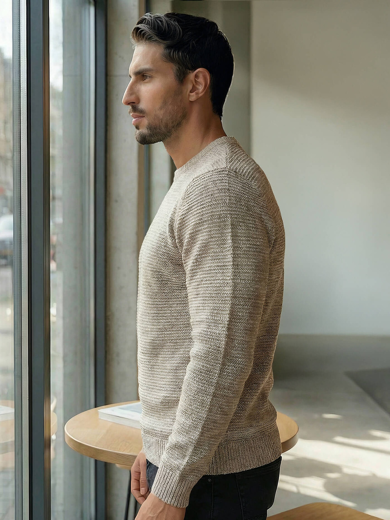 Pulover bărbați bej OZONEE JS/59B3600/155