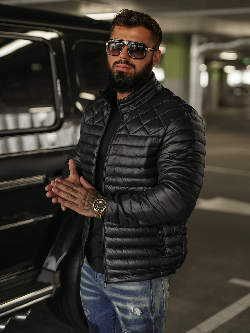 Geacă bărbați neagră OZONEE JS/16M9328/392BZ