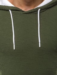 Hanorac bărbați cu glugă verde închis OZONEE O/1252Z