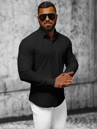 Cămașă bărbați neagră OZONEE O/V75