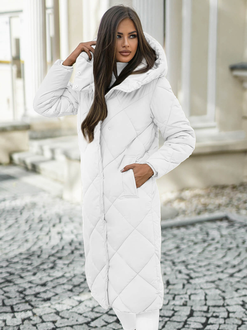 Geacă de femei alb OZONEE JS/5M3173/281Z