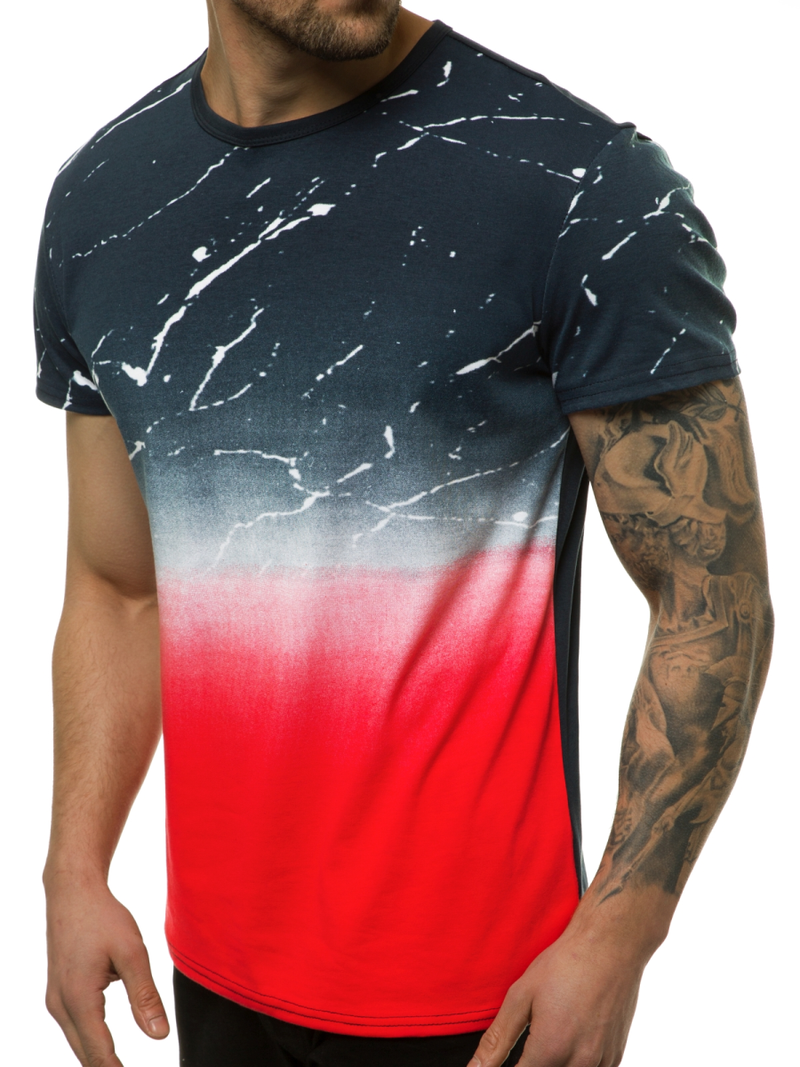Tricou bărbați roșu albastru bleumarin OZONEE JS/SS11119