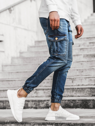 Jeanşi jogger bărbaţi albaștri închis OZONEE G/1064