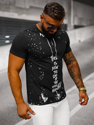 Tricou bărbați negru OZONEE O/8T1259/3