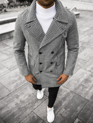 Palton bărbați negru-alb OZONEE JS/JP1192