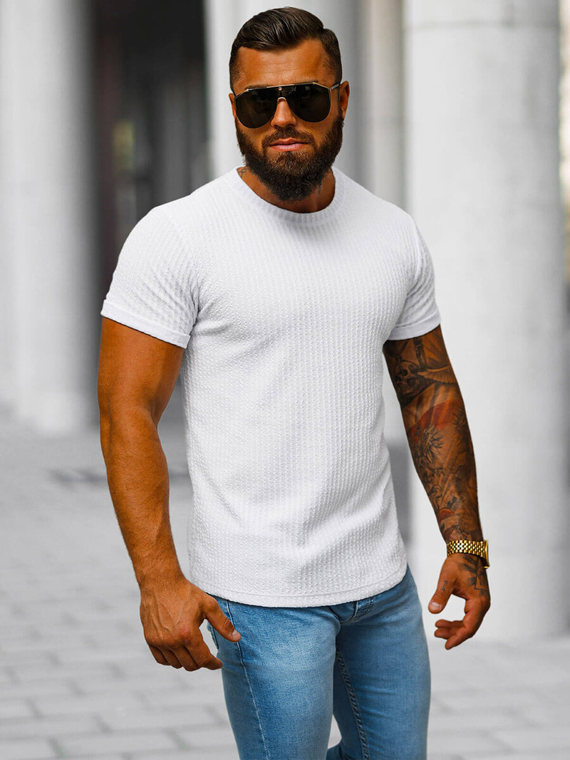 Tricou bărbați alb OZONEE O/7766T