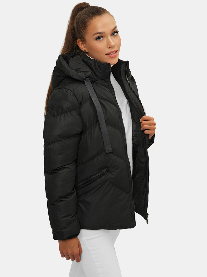 Geacă de iarnă damă neagră OZONEE JS/M739/392