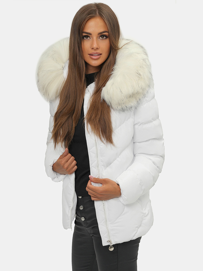 Geacă de iarnă damă albă OZONEE JS/M727/281