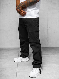 Pantaloni cargo relaxed bărbaţi negri OZONEE O/G3179Z