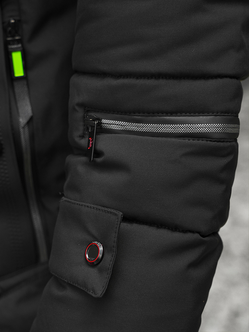 Geacă de iarnă parka bărbați neagră OZONEE JS/22M55/392